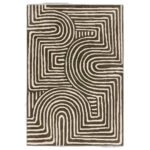 Labyrinth Wool Rug – Mocha & Ivory | Bold Geometric Maze