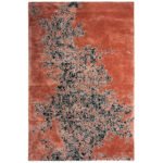 Ember Flow Wool Rug – Burnt Sienna & Black Abstract Art Rug | Hand-Tufted Expression
