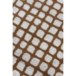 Pebble Grid Wool Rug – Warm Brown & Ivory Geometric | Hand-Tufted Contemporary Design - Image 2