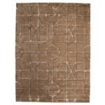 Axis Carved Wool Rug – Warm Mocha Tone | Modern Geometric Minimalism