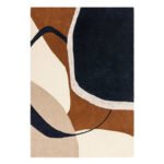 Earth Tides Wool Rug – Ivory, Espresso & Caramel | Modern Abstract Layers