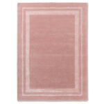 Blush Border Wool Rug – Soft Pink Minimalist Elegance | Hand-Tufted Comfort