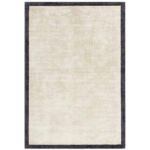 Shadow Frame Wool Rug – Ivory & Charcoal | Minimalist Framed Elegance