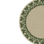 Beige Oasis | Geometric Rug | Beige & Green | Circular Rug - Image 2