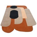 Soft Echoes | abstract organic form | brown, beige, soft peach & black | contemporary rug - Image 3