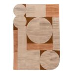 Geo Clay | Geometric Rug  | Brown & Beige |Grid & Lines