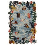 Tropicana Dip | Artistic Rug | Blue, Green & Yellow | Nature Inspired