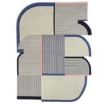 Arcade Mod | Geometric Rug  | Blue, Black & white |Grid & Lines