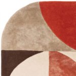 Retro Mirage | Geometric Rug | Brow, Beige & Rust |Grid & Lines - Image 3