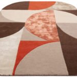 Retro Mirage | Geometric Rug | Brow, Beige & Rust |Grid & Lines - Image 2