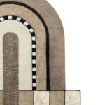 Desert Portal | Earth-tone rug | Ivory , Beige, Black | Irregular shaped - Image 2
