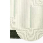 Looped Harmony | Geometric Rug | Green & white  |Grid & Lines - Image 2