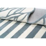 Fragmented Horizon | Abstract Rug | Blue & White |Grid & Lines - Image 2