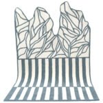 Fragmented Horizon | Abstract Rug | Blue & White |Grid & Lines - Image 3