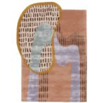 Aurora Clay | Abstract Rug | Pink, Brown & Blue | Abstract